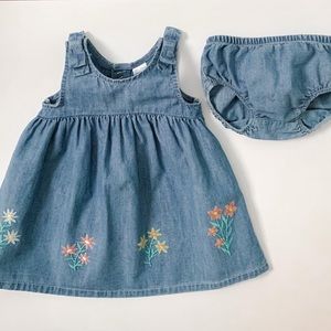 Carter’s Jean dress with embroidery flowers